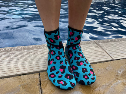YULEX EasyOff™ Swimming Socks; Leopard