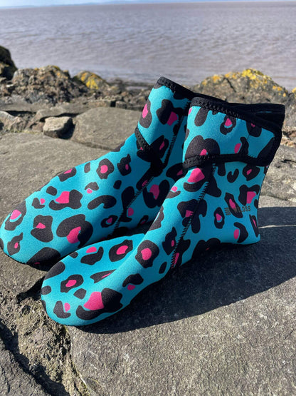 YULEX EasyOff™ Swimming Socks; Leopard