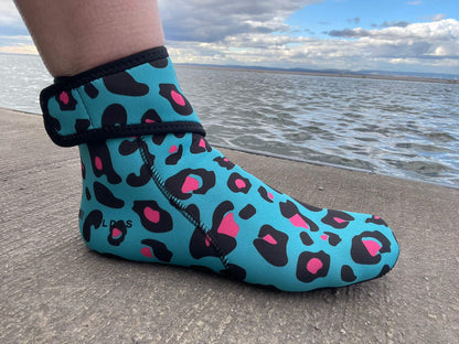 YULEX EasyOff™ Swimming Socks; Leopard